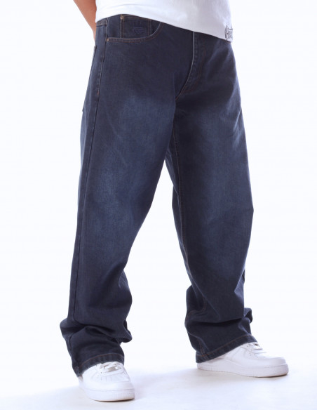 BSAT Bronx Baggy Jeans Medium Blue Spray Washed