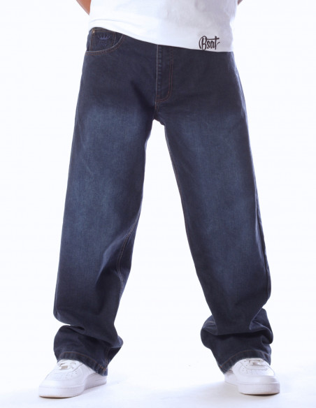 BSAT Bronx Baggy Jeans Medium Blue Spray Washed
