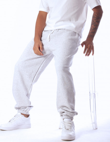 Classic Elasticated Cuff Jog Pants Heather Grey