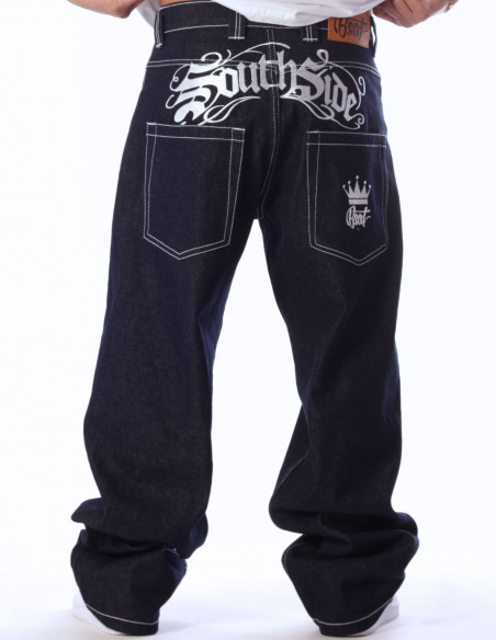 SouthSide Embroidery Baggy Jeans Indigo Blue *limited edition* by BSAT