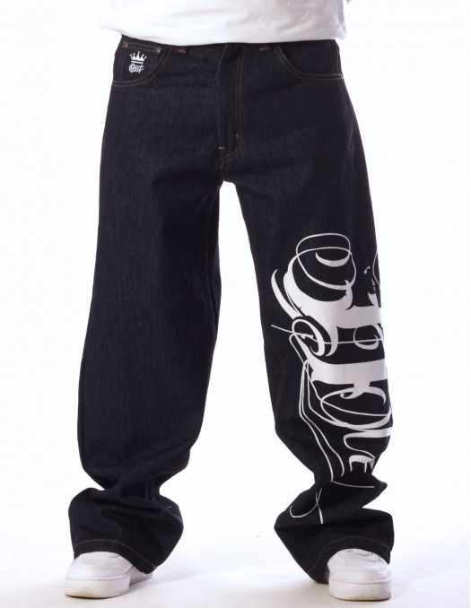 BSAT Art Script Logo Jeans Dark Blue