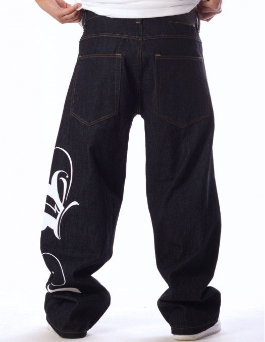 BSAT Art Script Logo Jeans Dark Blue