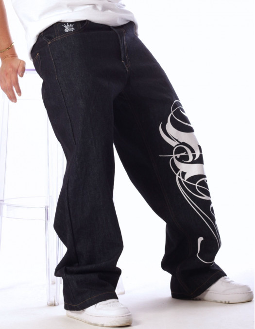 BSAT Art Script Logo Jeans Dark Blue