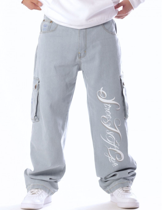 BSAT Streets Of CPH Baggy Denim Cargo Pants Skyblue