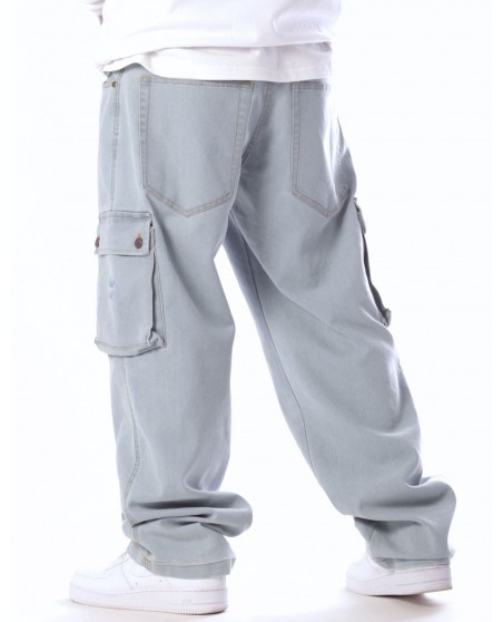 BSAT Streets Of CPH Baggy Denim Cargo Pants Skyblue