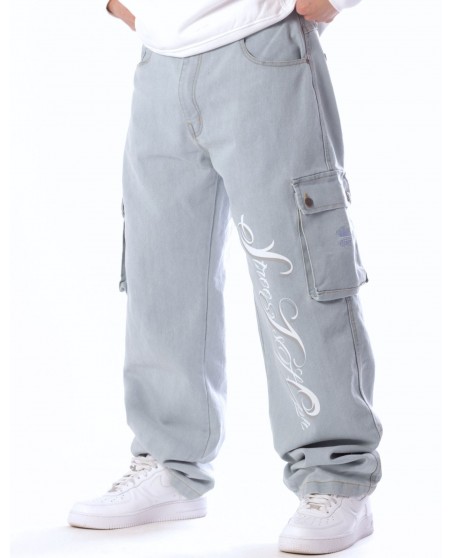 BSAT Streets Of CPH Baggy Denim Cargo Pants Skyblue