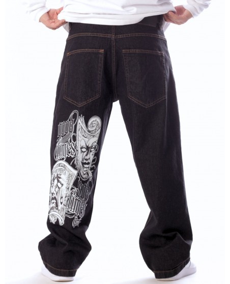 Good Times Sad Times Baggy Jeans Black by BSAT