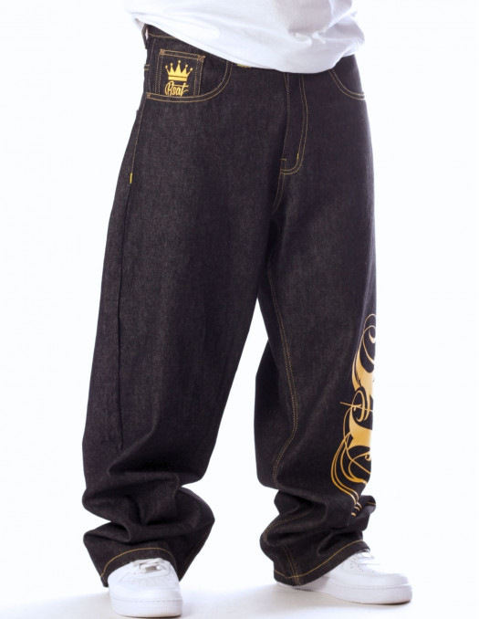 BSAT Art Script Logo Jeans Dark Black...