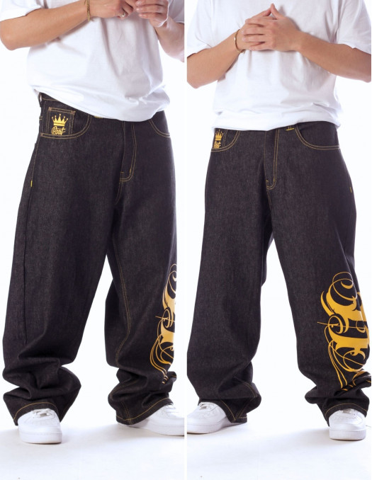 BSAT Art Script Logo Jeans Dark Black...