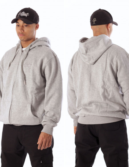 BSAT Plain Zip Hoodie Grey