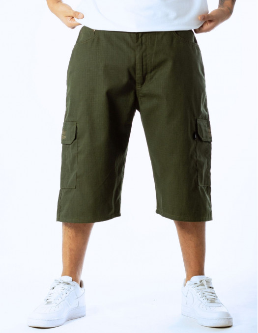 BSAT Baggy Fit Cargo Shorts Olive