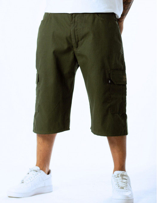 BSAT Baggy Fit Cargo Shorts Olive