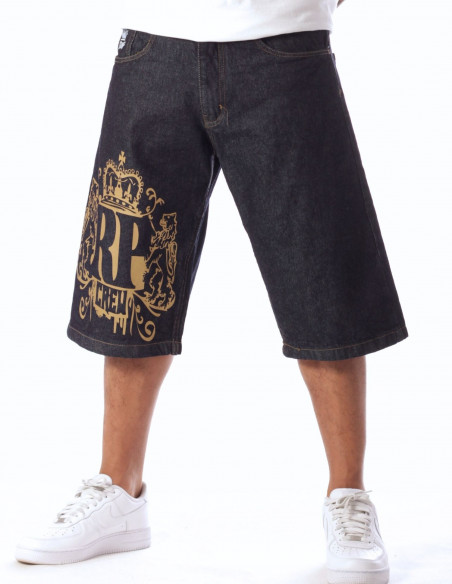 RP Crew Baggy Denim Shorts BlueNGold