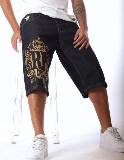 RP Crew Baggy Denim Shorts BlueNGold