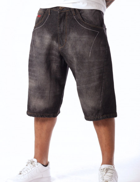 FAT313 Jorts Legend Denim Shorts Black Stone Washed Baggy