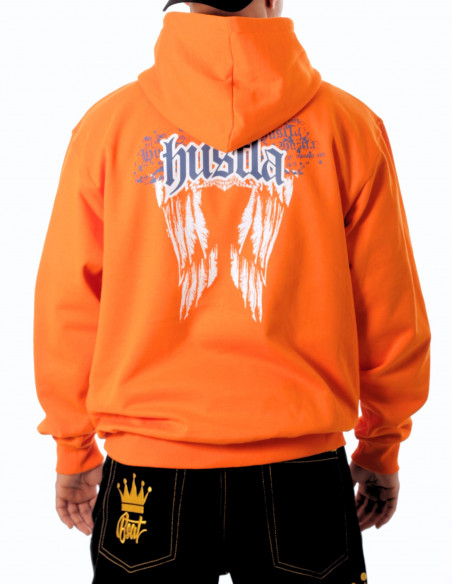 BSAT Orange Hustla Hoodie BluNWhite Legendary Collection