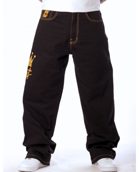 Golden Crown Black Jeans Baggy