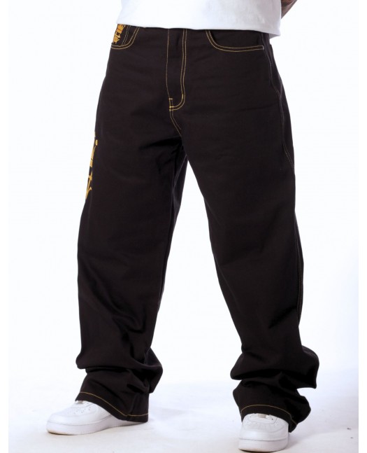 Golden Crown Black Jeans Baggy