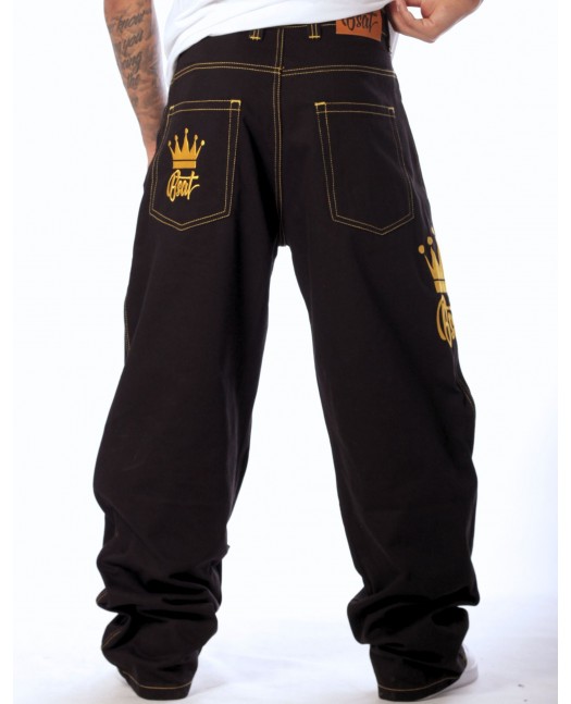 Golden Crown Black Jeans Baggy