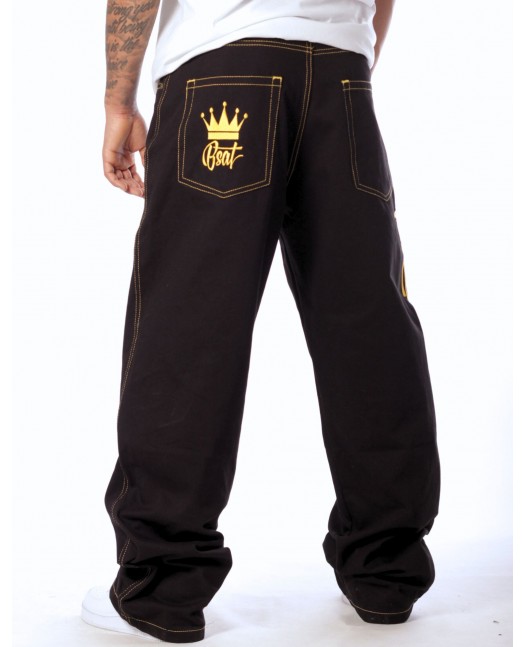 Golden Crown Black Jeans Baggy