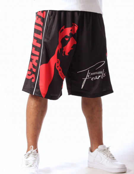 Stafflife PB Dog Mesh Shorts BlackNRed by Pitbos