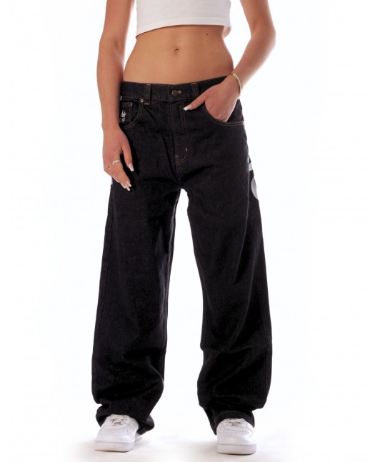 Baggy Hip Hop Jeans Embroidered Black...