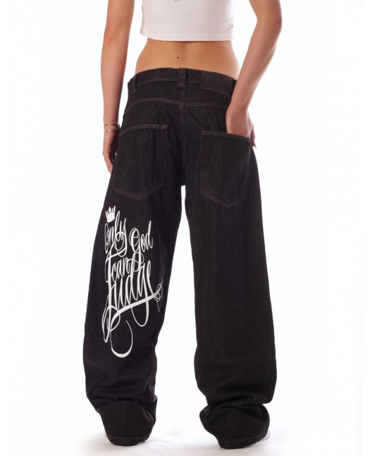 Baggy Only God Can Judge Washed Black...