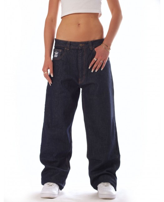 Indigo Blue Skull Baggy Jeans by BSAT