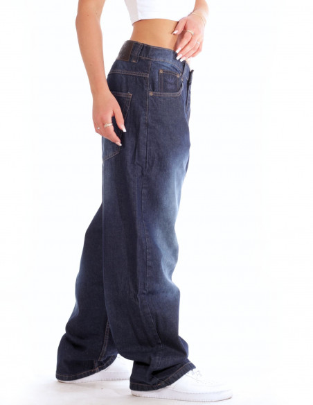 BSAT Bronx Baggy Jeans Medium Blue Spray Washed