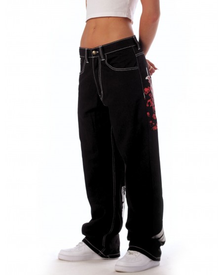 BSAT HUSTLA Baggy Jeans RedNWhite *Legacy Edition*
