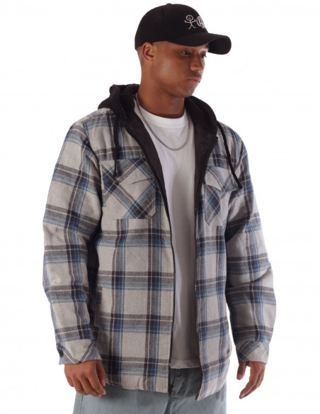 Checkered Thermal Jacket GreyNBlue