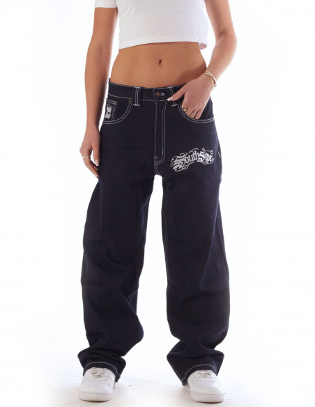BSAT SouthSide Embroidery Baggy Jeans Indigo Blue *limited edition*