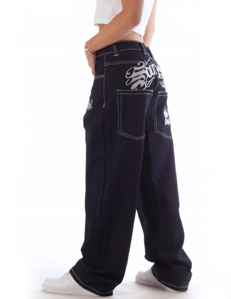 BSAT SouthSide Embroidery Baggy Jeans Indigo Blue *limited edition*