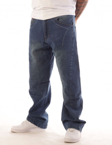 FAT313 Renew Jeans Regular Fit Stretch Sky blue Spray Washed