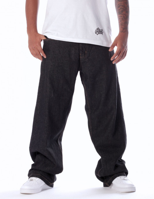 BSAT Bronx Baggy Jeans Plain Black