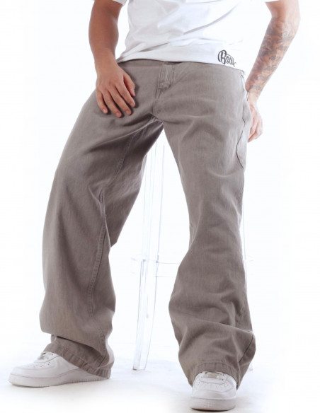 BSAT Bronx Dark Stone Grey Flow Denim Baggy Jeans