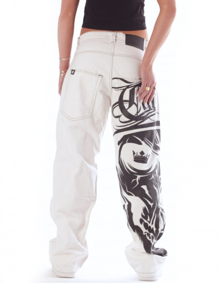 BSAT Cali Skull White Baggy Jeans Legacy Edition