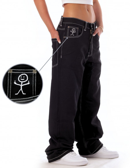 BSAT Stickman baggy Jeans The Fingers Black Vol.2