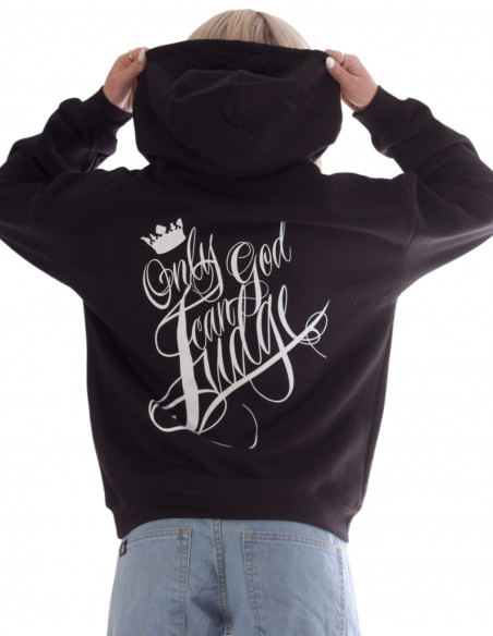 Only God Can Judge Baggy Hoodie Black by BSAT