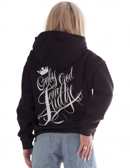 Only God Can Judge Baggy Hoodie Black by BSAT