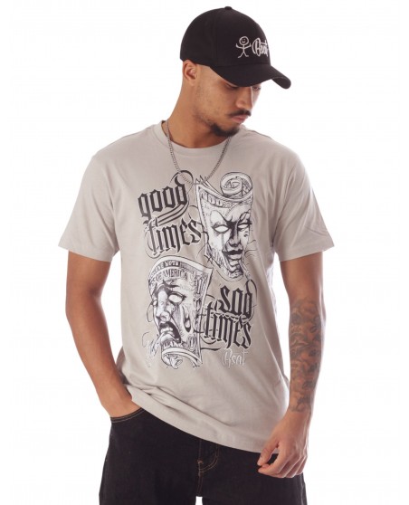 BSAT Good Times Sad Times T-Shirt Light Asphalt Front
