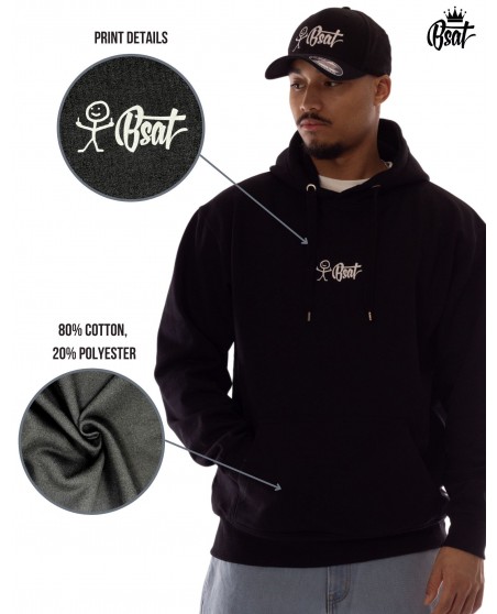 BSAT Stickman Logo Hoodie Black