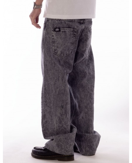 BSAT Bronx Black Dark Marble Wash Baggy Jeans