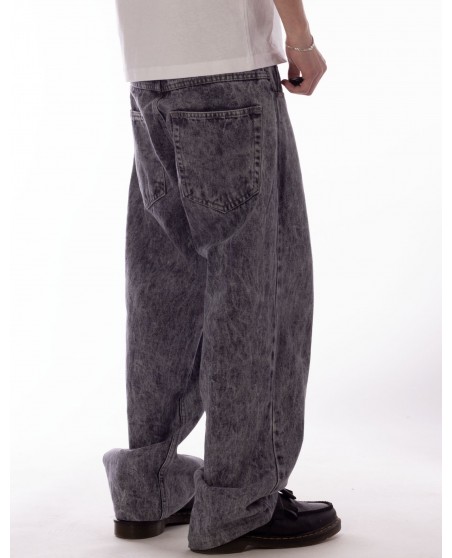 BSAT Bronx Black Dark Marble Wash Baggy Jeans
