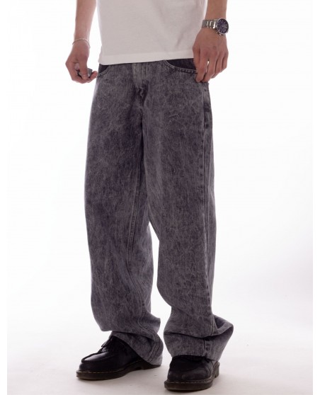 BSAT Bronx Black Dark Marble Wash Baggy Jeans