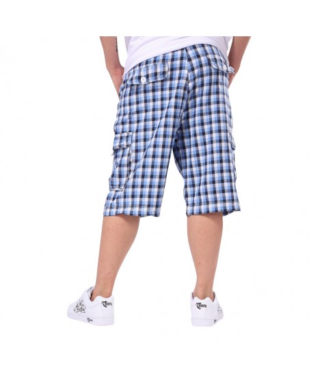 L.A. Checked Navy Shorts