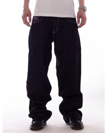 BSAT Aliens 4 Peace The Finger Raw Black n Pink Baggy Jeans
