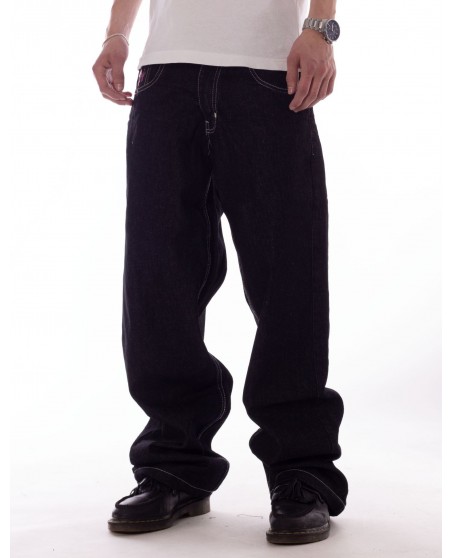 BSAT Aliens 4 Peace The Finger Raw Black n Pink Baggy Jeans
