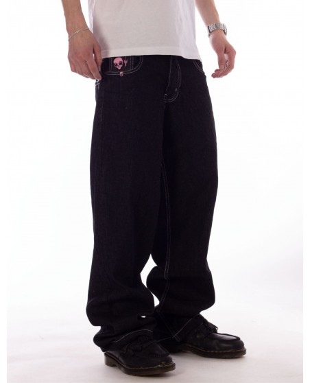 BSAT Aliens 4 Peace The Finger Raw Black n Pink Baggy Jeans