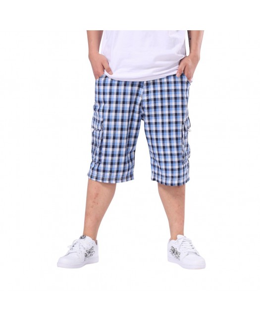 L.A. Checked Navy Shorts